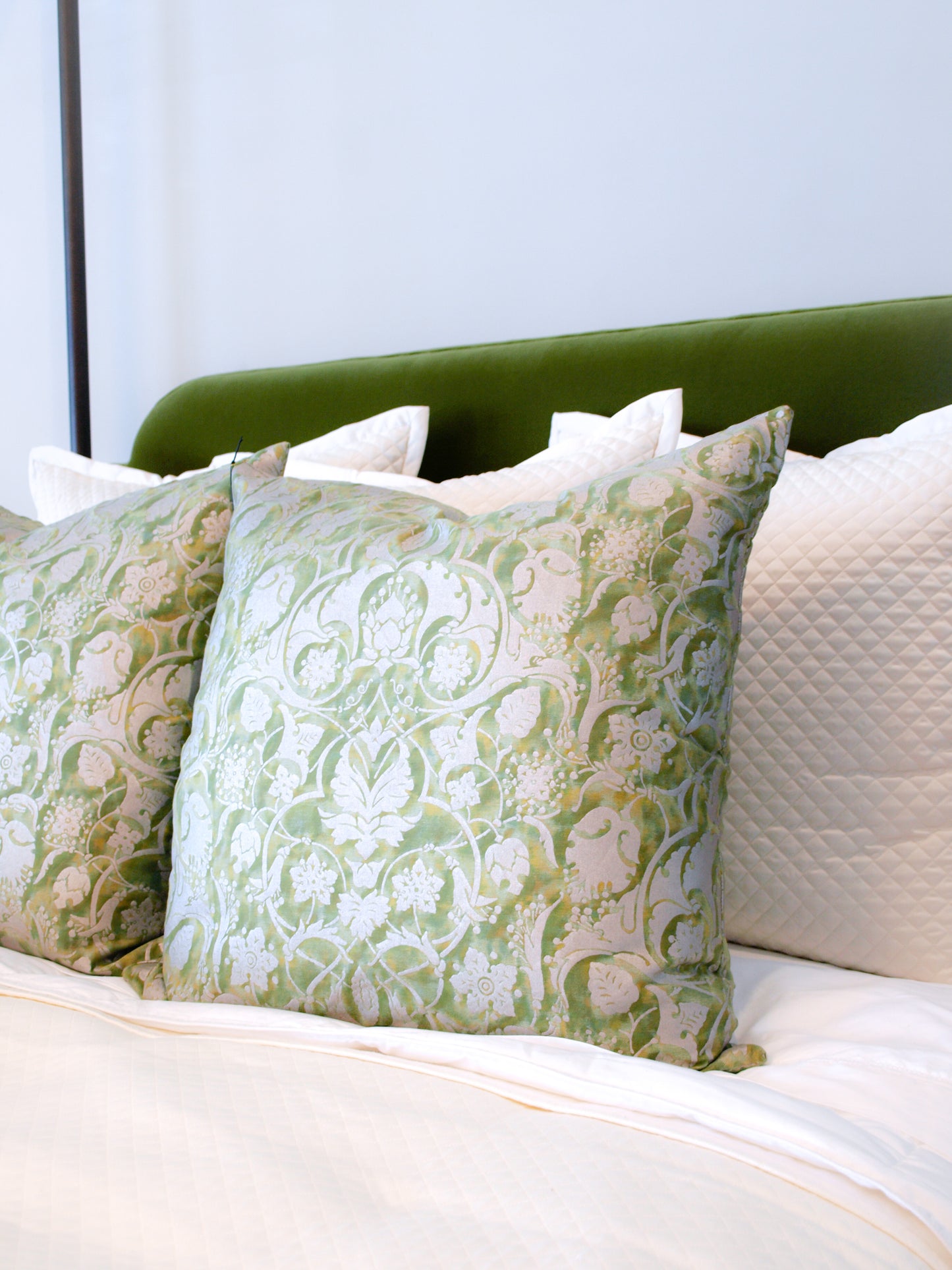 GREEN & SILVER FORTUNY PILLOW