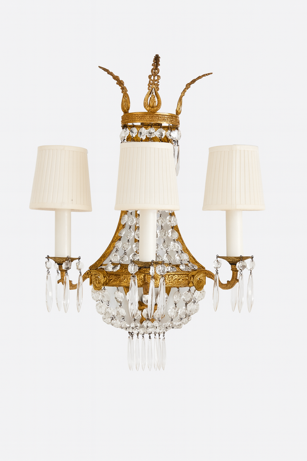 GILDED CRYSTAL SCONCE