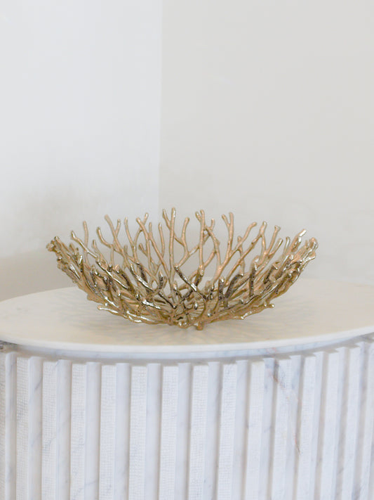 GOLD METAL BRANCH BOWL